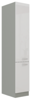 Vysoká skříň potravinová BIANKA bílý lesk-šedá 40 DK-210 2F 