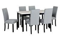 Jídelní set 1+6, stůl MODENA 1 P a bukové židle ROMA 2 