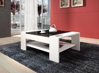 Konferenční stolek Tvister lux bílá/černý lesk 100 x 70 cm 