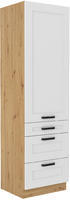 Vysoká potravinová skříň se šuplíky PREMIUM BOX LUNA artisan/bílá matná MDF 60 DKS-210 3S 1F 