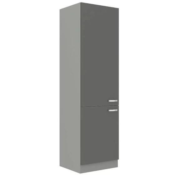 Vysoká lednicová skříň GREY šedý lesk / šedá 60 LO-210 2F  - 1