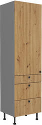 Vysoká potravinová skříň na nožičkách se šuplíky PREMIUM BOX 60 DKS-215 3S1F  AVA antracit/artisan MDF - 1/7