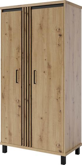 Šatní skříň ND-1 Nadia dub artisan / černý mat, 97 cm  - 1