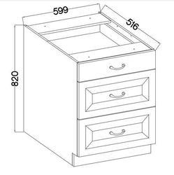 Spodní skříňka se šuplíky PREMIUM BOX 60 D 3S BB STILO bílý/ClayGrey MDF. - 2/3