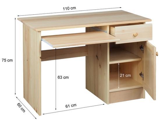Psací stůl II Modern, 60 x 110 cm, masiv borovice  - 2