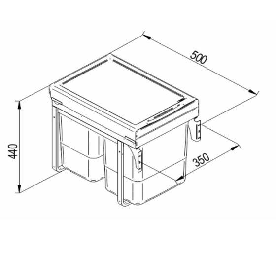 Odpadkový koš JC 602, 2x20 l  - 2