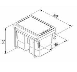 Odpadkový koš JC 602, 2x20 l - 2/2