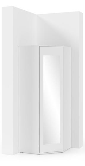 Rohová šatní skříň Emi se zrcadlem, v dubu sonoma, bílé matné, grafit nebo v kombinaci artisan/černá, 70 x 70 x 185 cm  - 3
