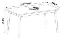 Rozkládací  jídelní stůl NORDI dub artisan 80x140/180 cm - 4/4