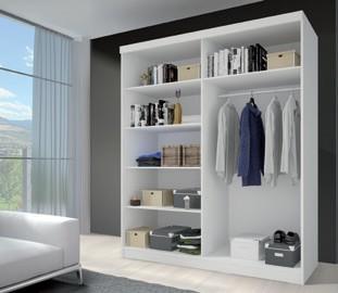 Moderní a designová ložnice HELIOS, 203 skříň, 160 postel, 2 x noční stolky, v bílé kombinace z dubem kalhult  - 5
