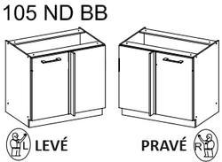Spodní skříňka rohová 105 ND 1F BB Arona černá matná / kašmír - 8/8